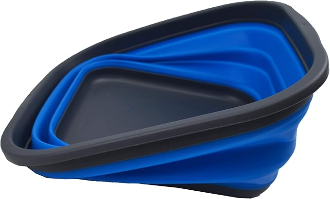 SAMMART 5.5L (1.4 Gallons) Collapsible Tub - Foldable Dish Tub - Portable Washing Basin - Space Saving Plastic Washtub (Grey/Blue, 1)