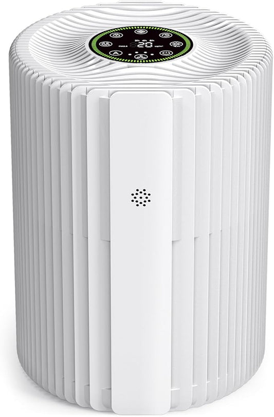 Air Purifiers For Bedroom And Home 1095 Sq. Ft True H13 HEPA Pet Air Purifier For Dorm Room With Air Quality Display 360° Air Intake & Outlet For Bedroom Office, DH-JHD07(White)