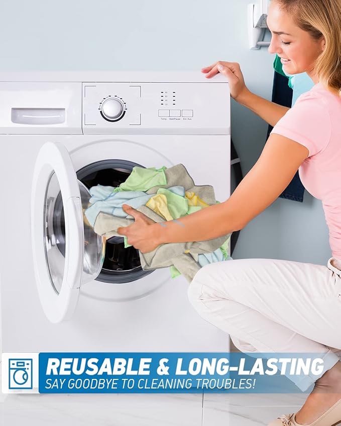 Microfiber Cleaning Cloth Grey-24Pcs (13x13 inch) 2100 Series Ultra Soft Highly Absorbent Rags for Cleaning, Reusable and Lint Free Cleaning Towels for Housekeeping-Machine Wash (Gray)