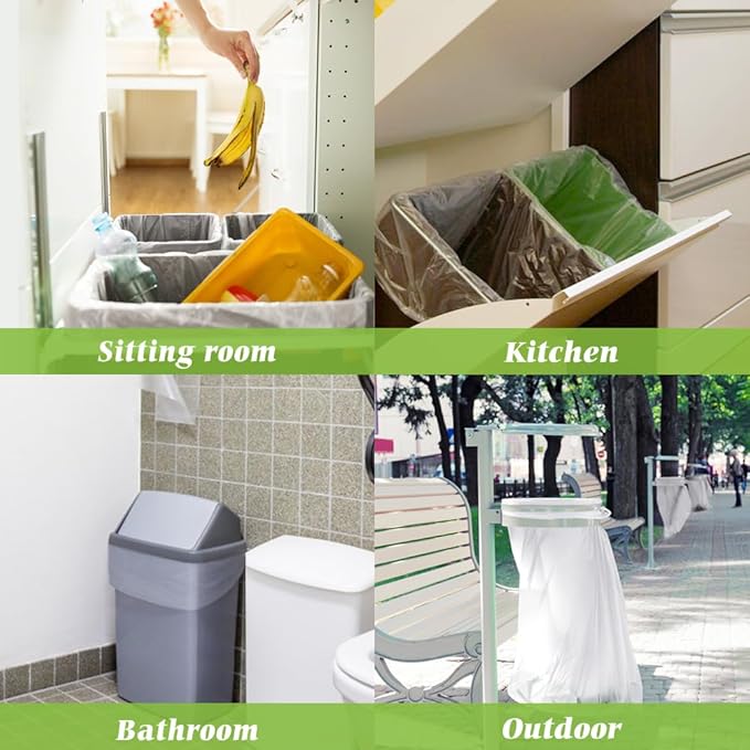 10 Gallon 100 Counts Trash Bags Garbage Bags by Teivio, Bathroom Trash Can Bin Liners, Plastic Bags for home office kitchen, Clear