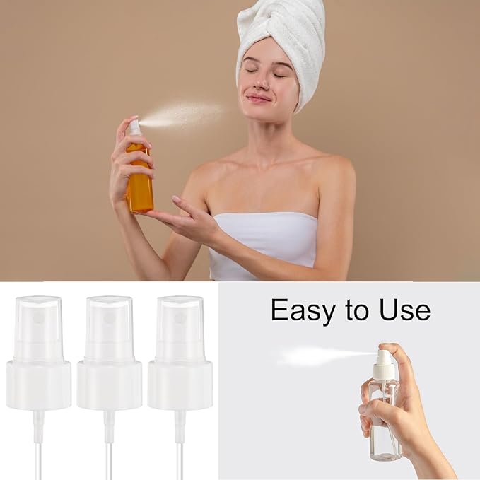uxcell 12 Pcs White Spray Top, 24/410 Fine Mist Sprayer Reusable Replacement Spray Bottle Pump Plastic Top for Cosmetic Perfume and Body Sprays Bottle