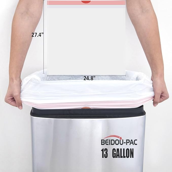 13 Gallon Trash Bags Drawstring, 200 Count, White & Unscented Garbage Bags, Multi-purpose Tall Kitchen Trash Bags Can Liners for Business Home Commercial and Industrial