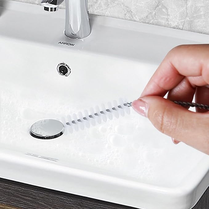 Sewer Drain Brush, Drain Clog Remover, 27.6inch Flexible Long Pipe Hair Clogs Catcher Cleaner Tool for Toilet, Kitchen Sink, Bathroom Tub, Sewer Drain