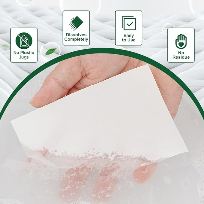 AIDEA Laundry Detergent Sheets, Washer Sheet Detergent, No Plastic Jug, Laundry Soap Sheet For Travel, Home Washing, Fresh Scent-(160 Loads) 80 Sheets