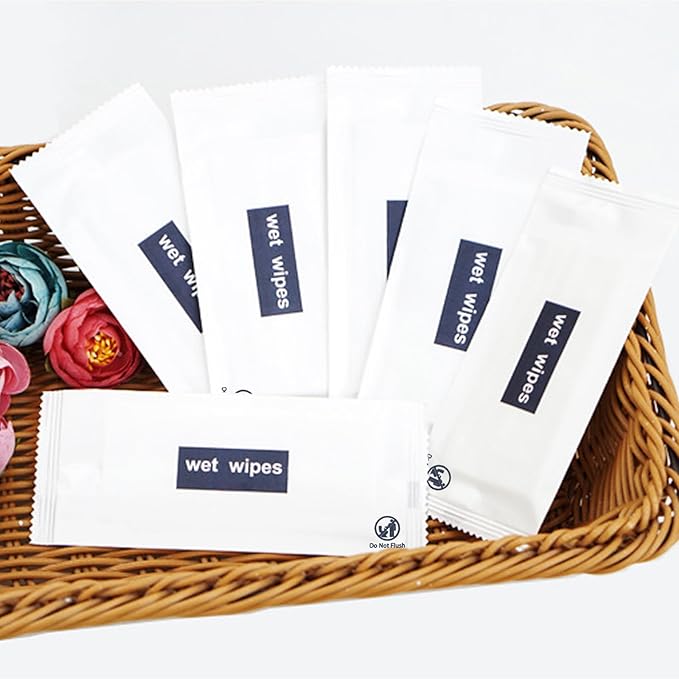 Wet Wipes Individually Wrapped, Wet Naps 300 Pack, Bulk Hand Wipes for Homeless, Suitable for Restaurant, Wedding, Barbecue