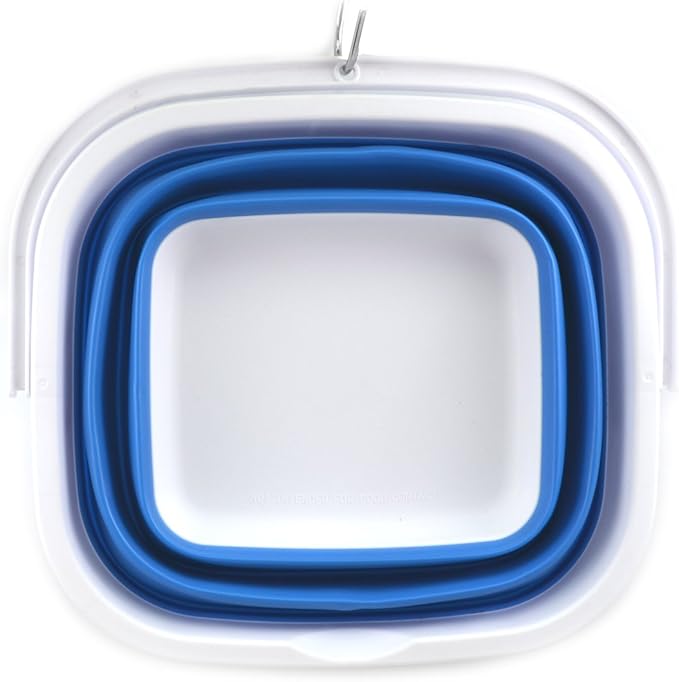 SAMMART 11L (2.9 Gallon) Collapsible Rectangular Handy Bucket (1, Blue)
