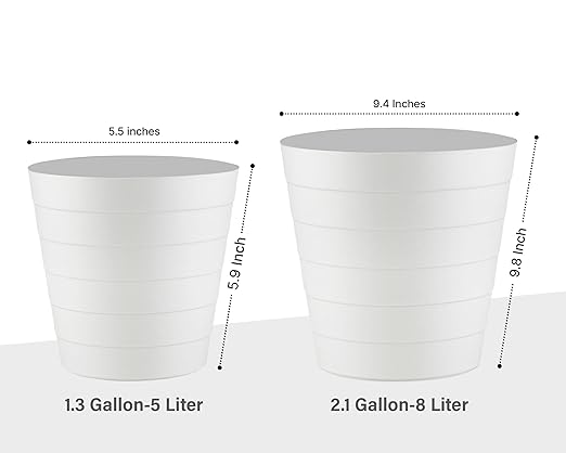 Small Trash Can (2.1 Gallons), Dorm Trash Can, Heavy Duty Dust Bin, Mini Garbage Can for Bedroom (Pack Of 3), Plastic Wastebasket, Bathroom Wastebasket (White) Round paper Trashcan, Office Trash bin