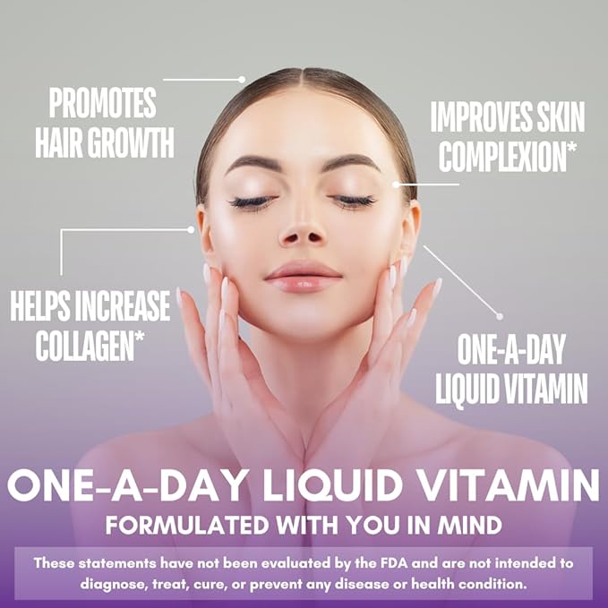 Tropical Oasis - Liquid Beauty | Supplement for Hair, Skin, & Nail Growth - Biotin + Hydrolyzed Collagen (32 Servings)