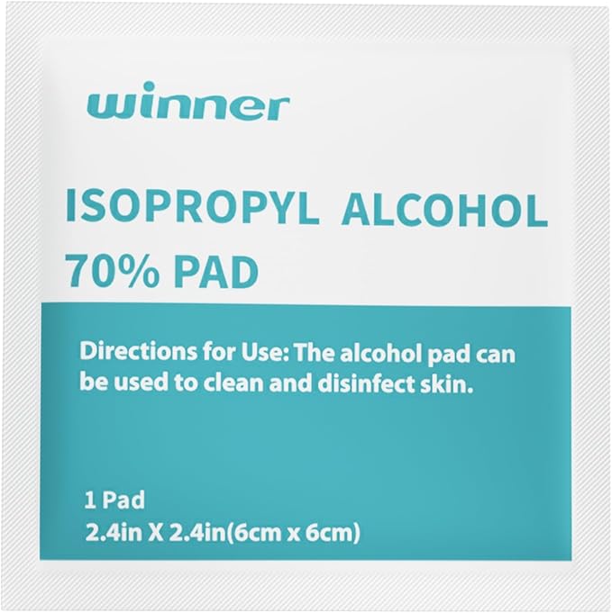 Winner Alcohol Prep Pads, 200 Count Alcohol Wipes Individually Wrapped, 70% Isopropyl, Medical Grade 4 Ply Swabs, Essential for First Aid, Home and Laboratories