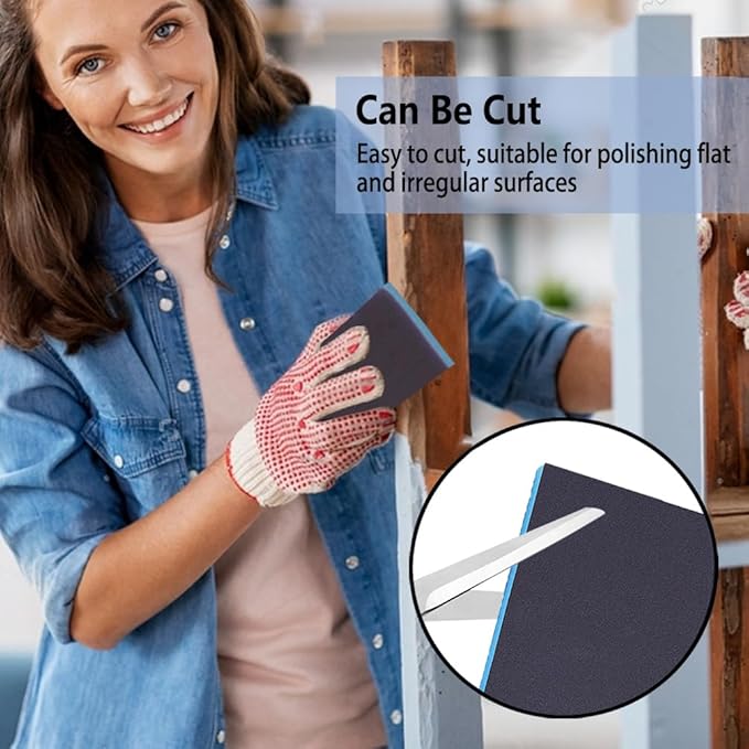 8 Pack Sanding Sponge, 60 150 240 320 Coarse Medium Fine Grits Sanding Block,Wet Dry Sandpaper Block Sandpaper Sponge for Wood Metal FurniturePaint and Drywall