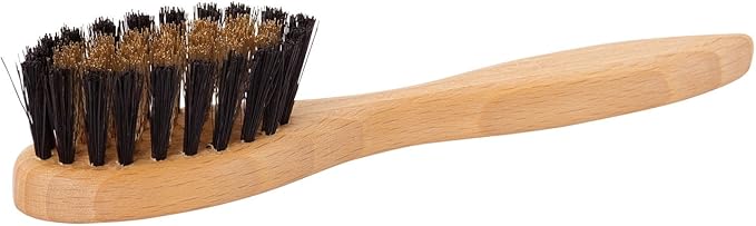 Redecker Wire and Natural Pig Bristle Suede Brush with Oiled Beechwood Handle, 6-7/8-Inches