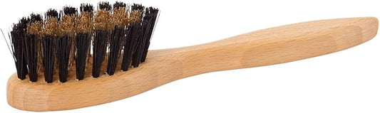Redecker Wire and Natural Pig Bristle Suede Brush with Oiled Beechwood Handle, 6-7/8-Inches