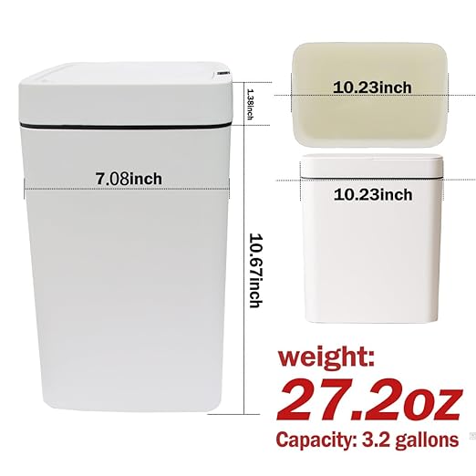Two Pink Smart Sensor Trash cans with a Capacity of 3.2 gallons, Supporting Multiple Opening Methods, Waterproof Design, Anti Odor Design, Fast Response, Suitable for Kitchens,bedrooms,Offices, etc