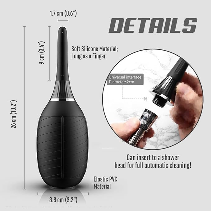 Anal Douches for Men Women LGBT Feminine Care Shower Silicone Tips Douche Anal Douching Spray Can be Connected to Shower Head OH-OT-273