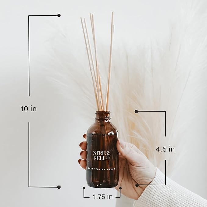 Sweet Water Decor Palo Santo Patchouli Reed Diffuser Set for Home - Clove, Vanilla, Patchouli, Sandalwood Spa Scented Diffusers - Housewarming Gift Lasts 4+ Months, Made in The USA