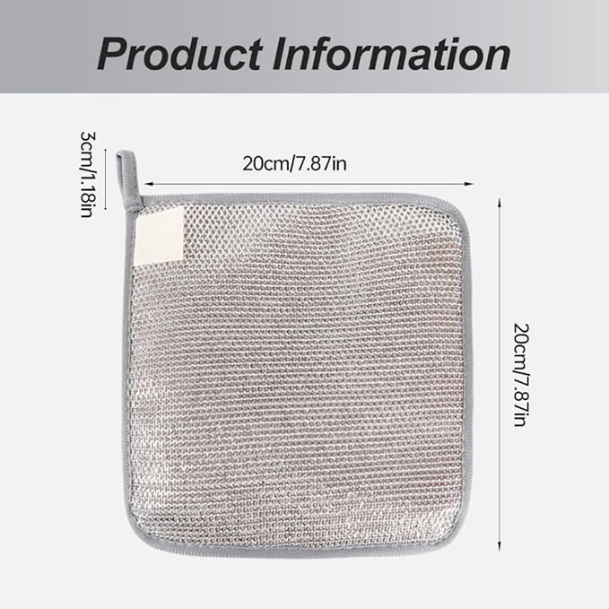 2025 New Multipurpose Wire Dishwashing Rags, Wet and Dry, Metal Scrubbing Pads Sponge Cloths Towels, Non-Scratch Wire Rags for Home Kitchen Dishes, Sinks, Pack of 10
