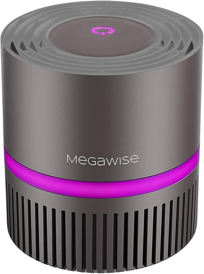 MEGAWISE H13 HEPA Air Purifier for Home & Office, Desktop Air Cleaner with True HEPA Filter, Ultra-Quiet, Compact Design – EPI810 (Black, No Light)