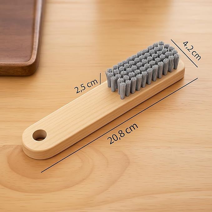 Laundry Stain Brush - Wooden Handle Clothes Cleaning Brush, Soft Bristle Fabric Scrubber, Effective Laundry Brush for Gentle and Damage-Free Stain Removal