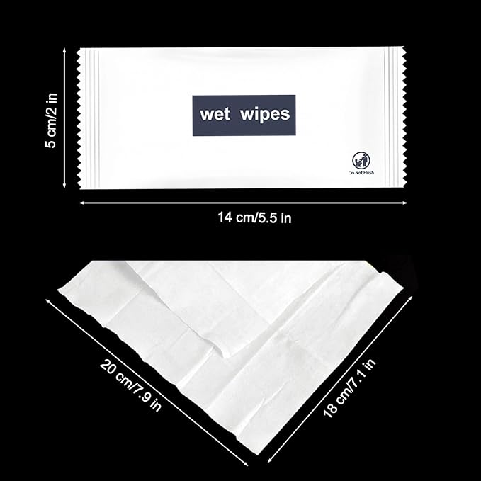 Wet Wipes Individually Wrapped, Wet Naps 300 Pack, Bulk Hand Wipes for Homeless, Suitable for Restaurant, Wedding, Barbecue