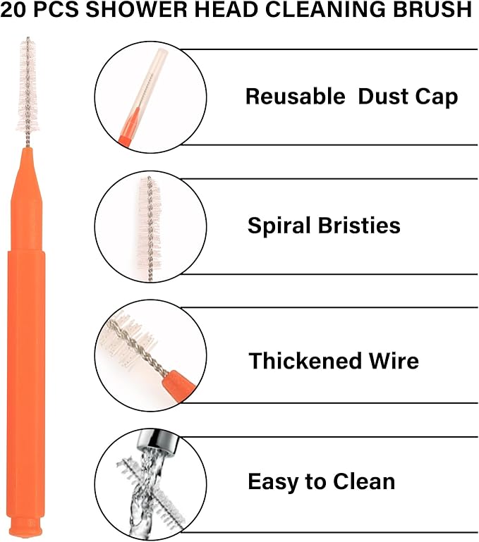 35 Pcs Shower Head Cleaner Tool Multi-Size, Shower Head Cleaning Brushes for Small Hole Nozzle, Showerhead Cleaner Picks Unclogger for Household Bathroom | Multi-Color Set