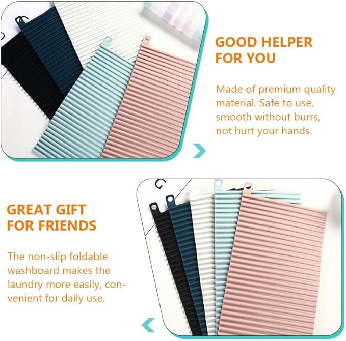 Soft Anti-Slip Washboard Mini Washing Board Folding Draining Hole Ideal for Travel Daily Use