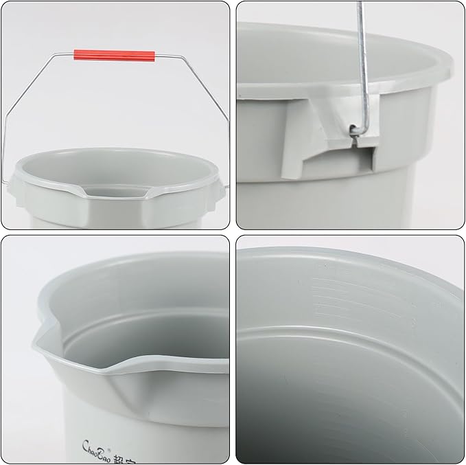 Xyskin 4 Packs 14 Quart Plastic Mop Bucket with Handle for House Cleaning, Utility Cleaning Pail Water Pail