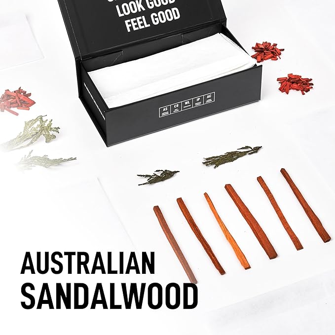 Laundry Sauce - Laundry Dryer Sheets (Australian Sandalwood), Luxury Fragrance, Contains Essential Oils, Softens Fabric, Removes Static Cling, Eco-Friendly Packaging, Travel Friendly, 69 Count