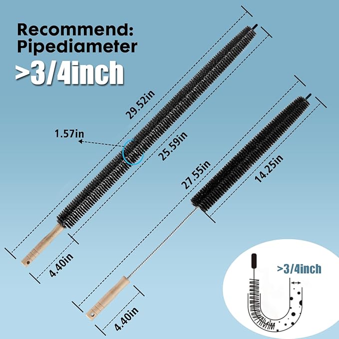 2 Pcs Dryer Lint Cleaner Kit,Washing Machine Brush Dryer Vent Cleaning Kit, Dryer Cleaner Vent Brush Set with Long Flexible Vacuum Brush and Lint Brush for Cleaning Vent Trap & Refrigerator Coil