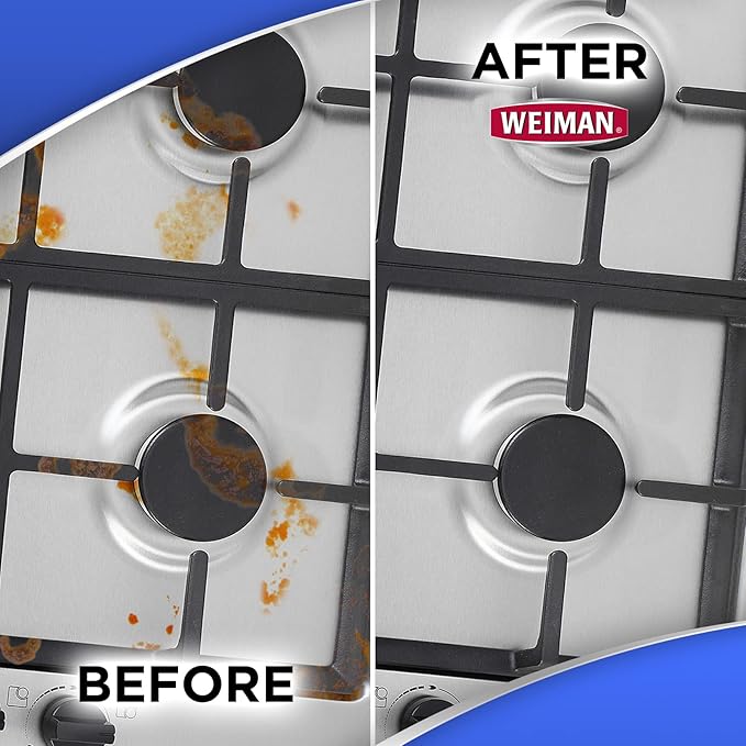 Weiman Heavy Duty Gas Range & Stove Top Cleaner and Degreaser - 2 Pack, 24 Ounces with MicroFiber Cleaning Towel