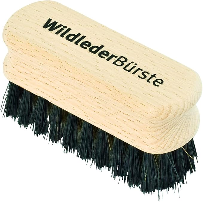 Redecker Brass Wire and Natural Pig Bristle Suede Brush with Untreated Beechwood Handle, 3-1/2-Inches