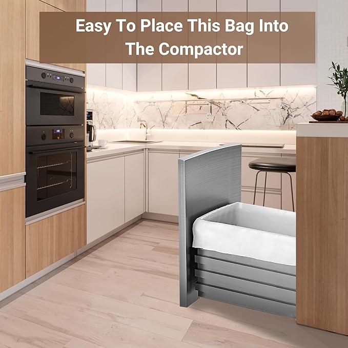 18 Gallon Heavy Duty Compactor Trash Bags 1.2 Mil THICK (50 Count) Reinforced Drawstring Garbage Liners Fit 13-18 Gallon Compatible with Kitchenaid, Whirpool, GE 15 Inch Compactors GRAND SAVE!