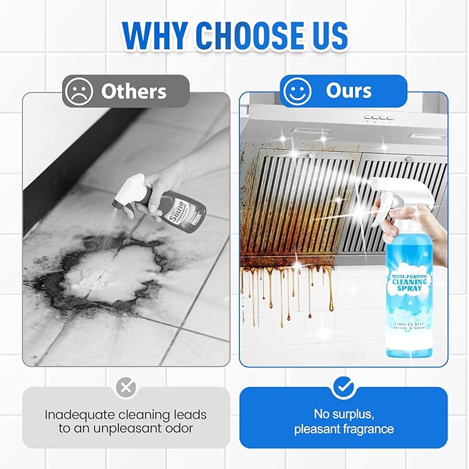 Multifunctional Powerful Spray Kitchen Foam Cleaner, 2025 New Multi-Purpose Cleaning Spray, Easy-To-Use Grease Remover For Kitchen, Fast-Acting Tile Cleaner For Families (1)