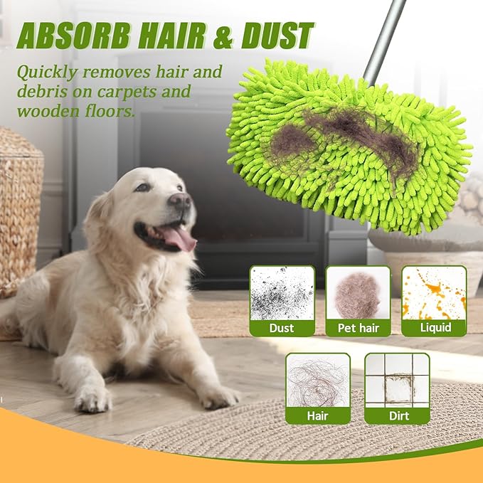 6PCS Reusable Microfiber Mop Pads Compatible with Swiffer Sweeper Mop,Reusable Dry Sweeping Cloths for Swiffer,Wet Mopping Pad Refills & Washable Dry Sweeping Cloths for Hardwood Floor/Tile Cleaning