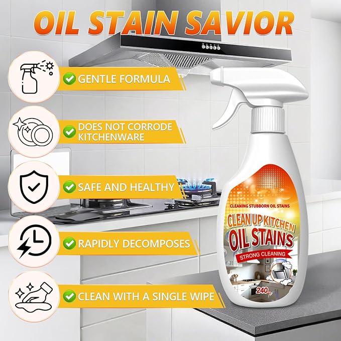 Heavy Duty Degreaser, 2025 New Upgrade Kitchen Cleaner, Multipurpose Oil Stain Remover, for Appliances Countertops Range Hoods