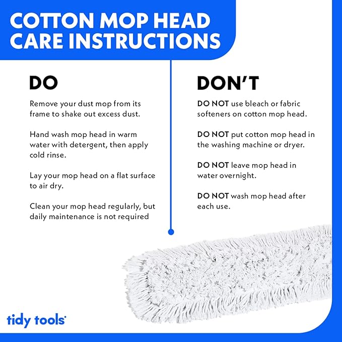 Commercial Dust Mop – 30 Inch Floor Sweeper for Hardwood, Reusable Cotton Mop Head, Extendable Handle, Dry Mop for Floor Cleaning & Janitorial Supplies