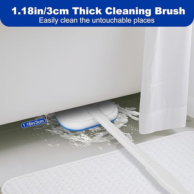 MOSEN Scrub Brush for Shower,4-in-1 Cleaning Brushes with 4 Different Function Cleaning Heads Brush for Shower Cleaning Bathroom Kitchen Car Tub Tile