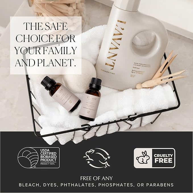 L’Avant Collective | Essential Oils for Laundry - Dryer Balls Scents, Scented Fragrance Essential Oil Drops | Blushed Bergamot Laundry Oil - Essential Oil Blend