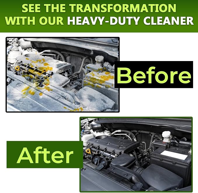 EcoFast 500 New & Improved Heavy-Duty Degreaser Cleaner — Non-Toxic, Biodegradable Grease Stain Dissolver — Multi Use Concentrate for Kitchen, Automotive, Floor, Wood, Fabric, Driveway — 1 Gallon