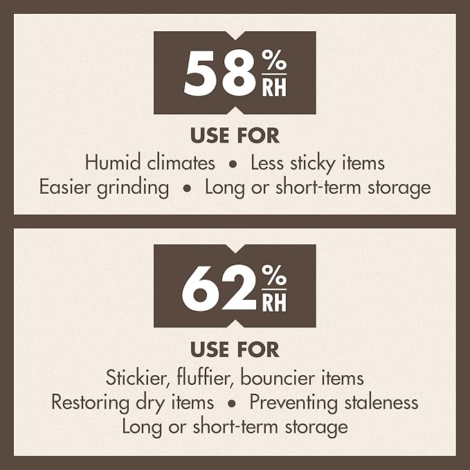 Boveda 62% Two-Way Humidity Control Packs For Storing ½ oz – Size 4 – 10 Pack – Moisture Absorbers for Small Storage Containers – Humidifier Packs – Hydration Packets in Resealable Bag