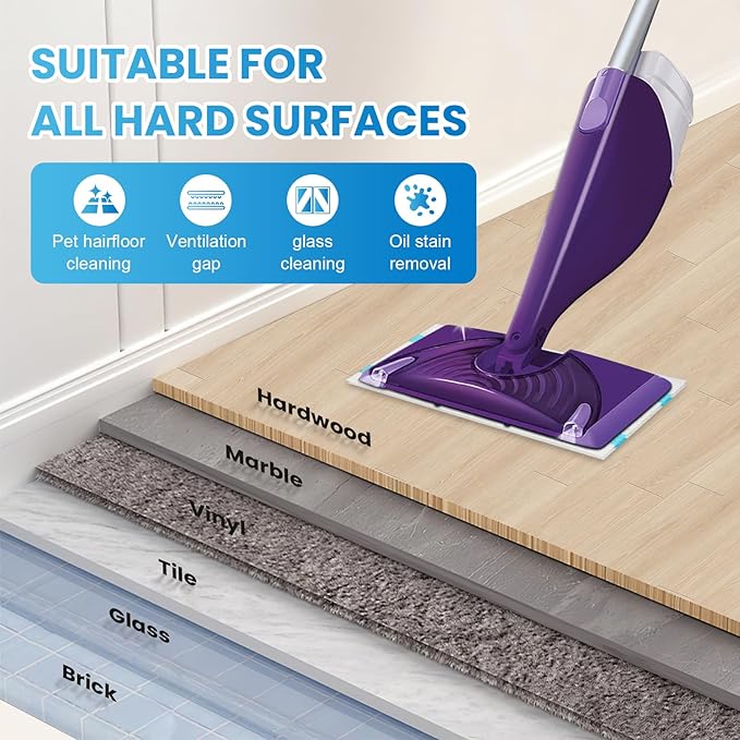 36-Pack Disposable Mop Pad Refills for Swiffer Wet Jet Spray Mop - Wet Jet Pads for All Floor Types - 5 Layers Thickened Durable and Super Absorbent