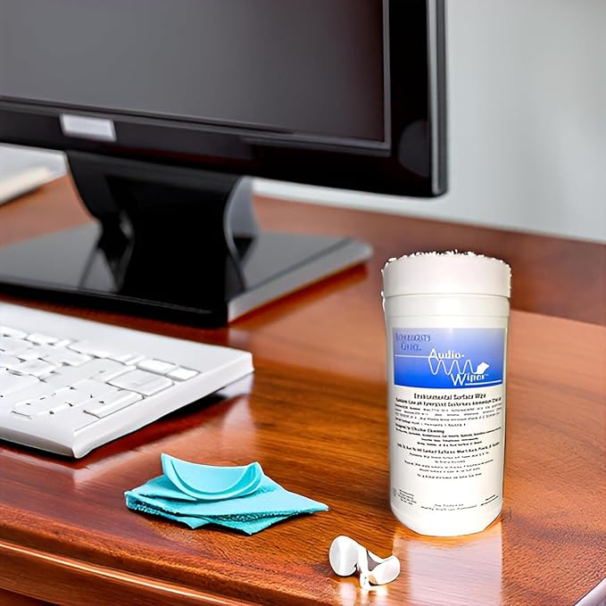 Audio-Wipes Cleaning Wipes, 160 Count, Alcohol-Free, Fast-Drying, Individually Wrapped, for Electronics, Screens, Keyboards, Phones