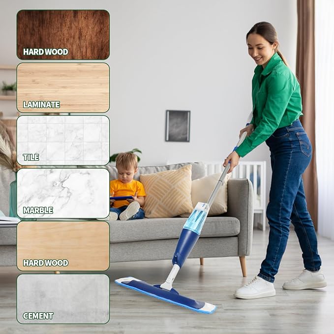 3 Pack Microfiber Cleaning Pads for Bona Mop, Reusable Microfiber Mop Pads for 18 Inch Mop, Hardwood Floor Replacement Cleaning Mop Pads, Machine Washes