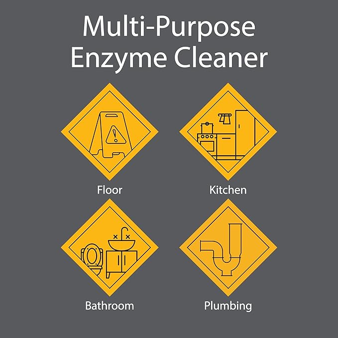 Pro-Grade Multi-Purpose Probiotic Enzyme Cleaner - Pet Stain and Odor Remover, Drain Cleaner - Powerful Cleaning & Odor Eliminating Formula For Professional & Home Surfaces - 32 Ounce
