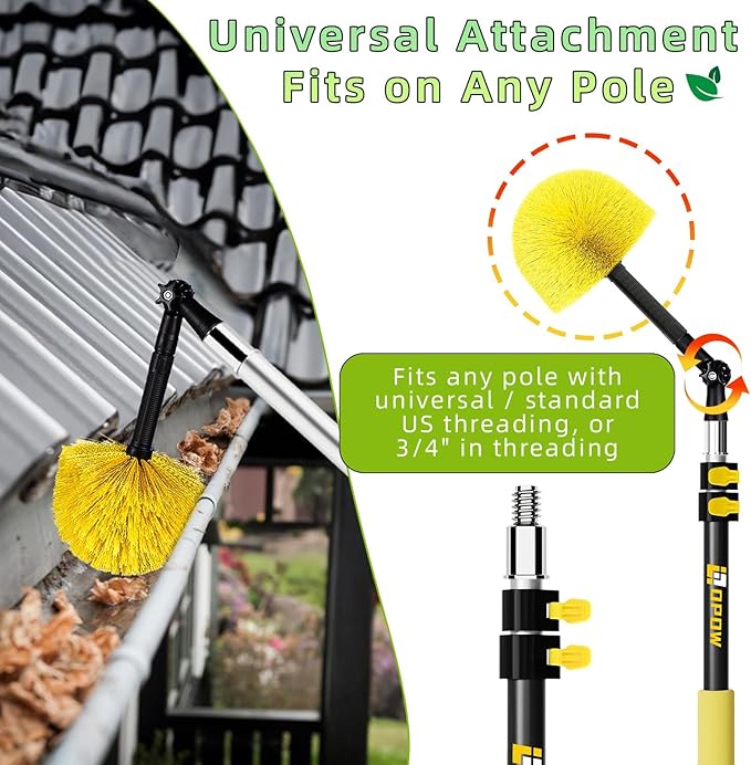 Universal Joint Angle Adaptor for Telescoping Extension Pole, (Head Only, No Pole) Versatile for Window Cleaning, Gutter Cleaning, Light Bulb Changing, Painting & More – Multi-Use Heavy Duty Pole