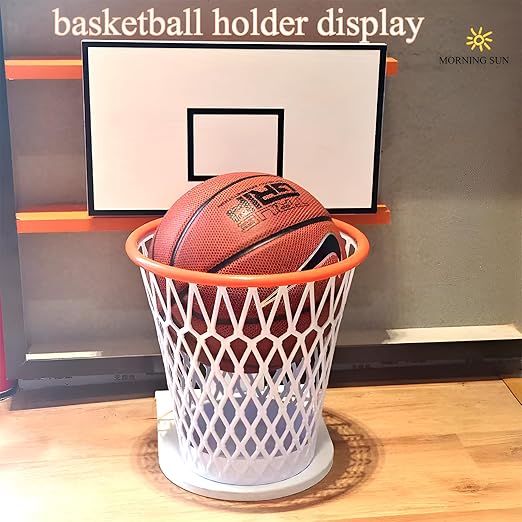 2 PCS Basketball Trash Can,Wastebasket,Basketball gift,4.5 Gallon,Size11"x11"x12"Basketball Hoop,Basketball Holder display,Garbage Can,Basketball Net Waste Basket for Office,Bedroom,Gym,Sport party