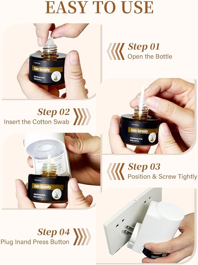 SF101S Smart Wi-Fi Waterless Ultrasonic Essential Oil Diffuser–100% Plant-Based,120-Day Natural Air Freshener & Aromatherapy scent Diffuser Covers 100㎡ for Home,Hotel-Lychee Rosewood