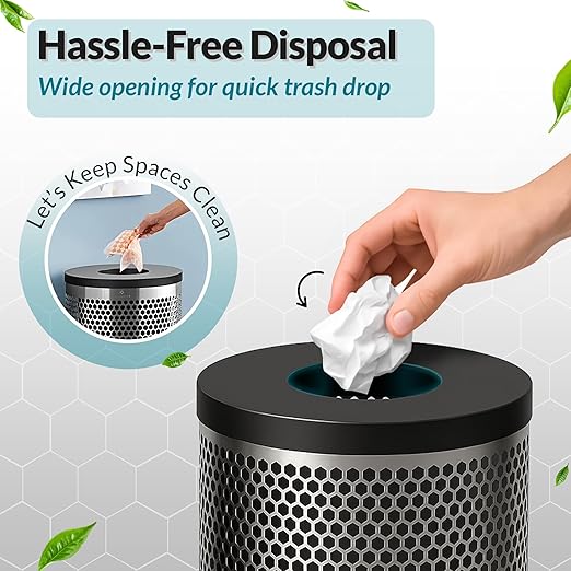 30 Gallon Perforated Stainless Steel Round Trash Receptacle Commercial Indoor Decorative