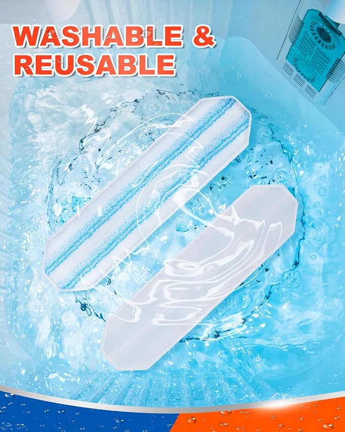 10 Pack Flat Mop Replacement Pads Compatible with OCedar H2prO Flat Mop System Washable Reusable Mop Refills Compatible with OCedar Flat Mop