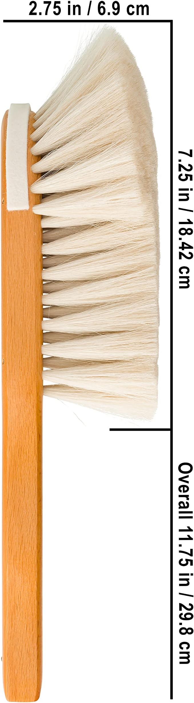 REDECKER S-Shaped Dust Brush with Goat Hair Bristles and Waxed Beechwood Handle, Made in Germany - Dust Brush for Books - Goat Hair Dusting Brush