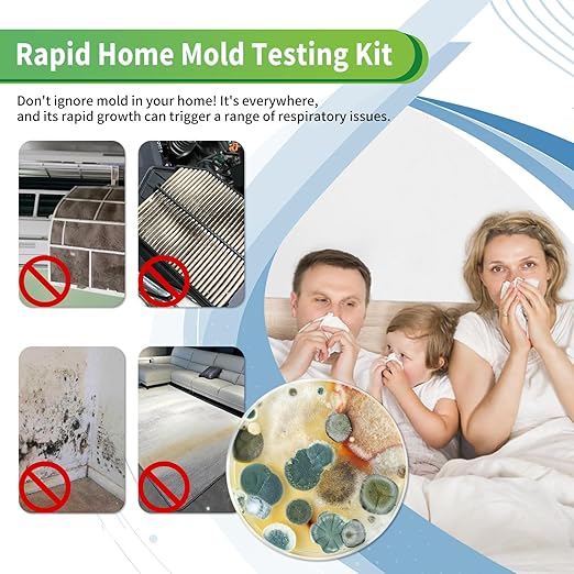 Mold Test Kit for Home with Free Lab Analysis - 5 Simple Detection Tests DIY at Home Mold Air Tester - Test HVAC System,Surface Mold for Home Indoor & Outdoor Air Quality Mold Testing Kits Detector